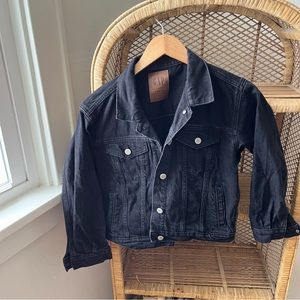 Gap Black Charcoal Wash Denim Jean Jacket Womens Small